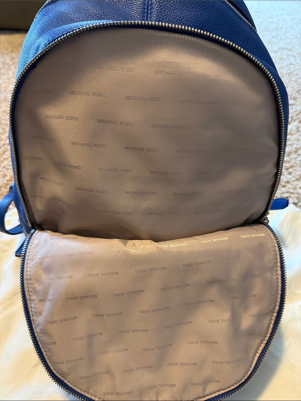 Michael Kors Royal Blue Leather Backpack - Picture 7 of 9